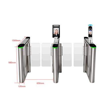 Modern Tech Office Wing Gate - Brushless Motor Smart Barrier with Integrated Face Recognition and QR Code Access