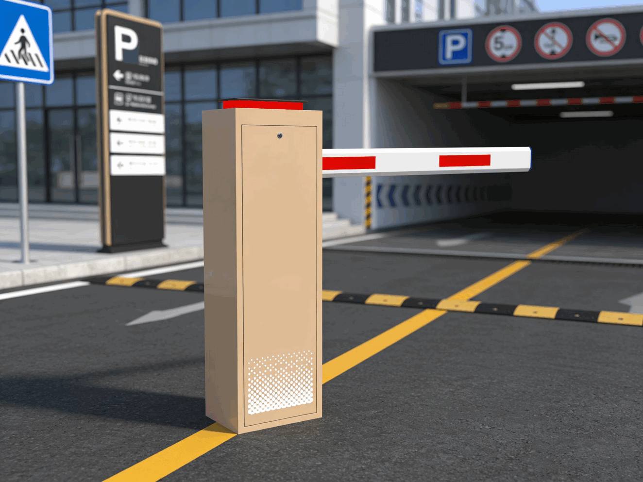 Heavy-Duty All-Metal IC Card Access Boom Barrier – Waterproof Commercial Security Gate for Business Districts
