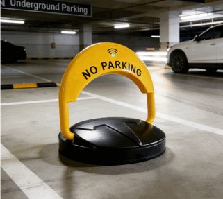 Modern Stainless Steel Parking Barrier - Minimalist Design Automatic Parking Lock for High-End Office Buildings & Corporate Facilities