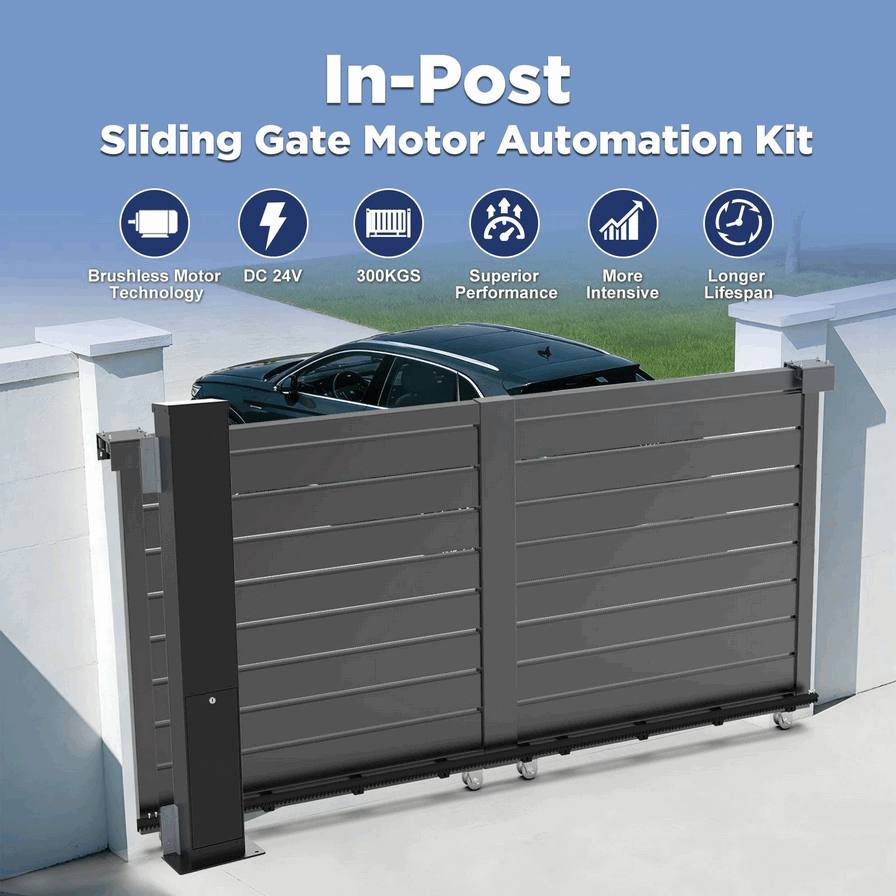 Modern Minimalist Sliding Gate Motor Kit - Complete with Gear Rack & Rails for Automatic Gate Automation