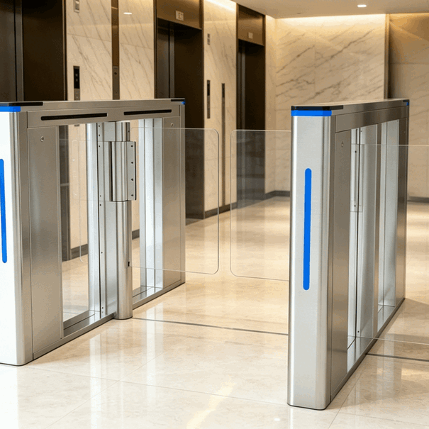 Speedgate Double Turnstile Gate - Industrial Access Control Security Entry System for Factory & Gym Facilities