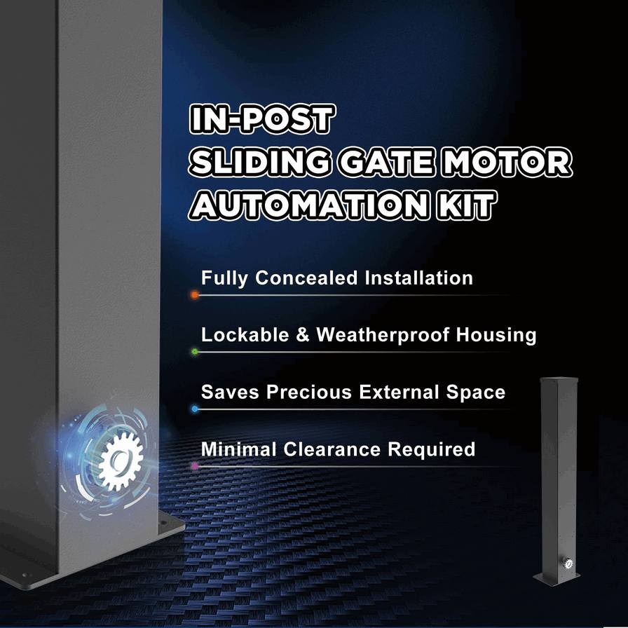 Modern Minimalist Sliding Gate Motor Kit - Complete with Gear Rack & Rails for Automatic Gate Automation