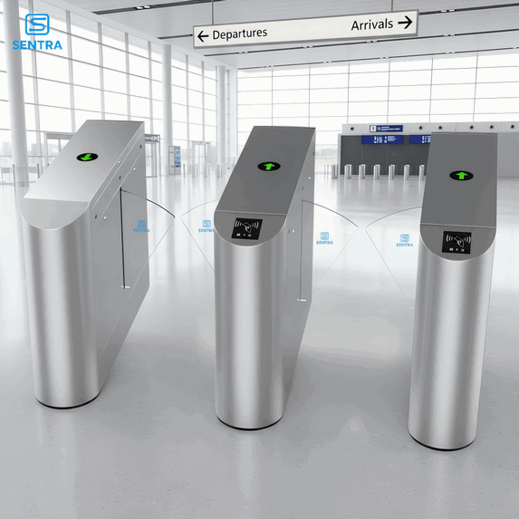 Multi-Factor Authentication High-Speed Speed Gate Turnstile - Secure Pedestrian Passageway for Corporate Corridors