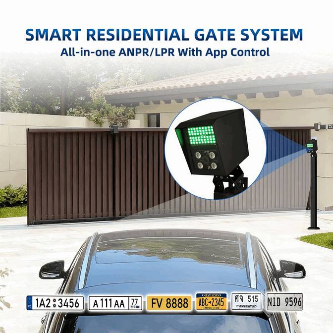 In-Post Sliding Gate Motor with Integrated LPR/ANPR Camera - Smart Automated Vehicle Access Control System for Gated Communities