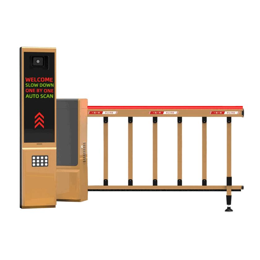 Ticket-Dispenser Integrated Parking Boom Gate for Commercial Paid Parking Structures