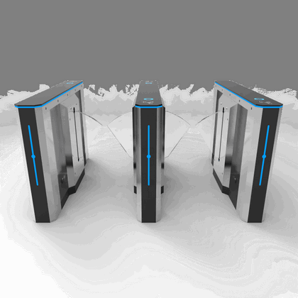 Premium 304 Stainless Steel Flap Barrier Gate - Integrated RFID & Fingerprint Access Control for Modern Corporate Offices