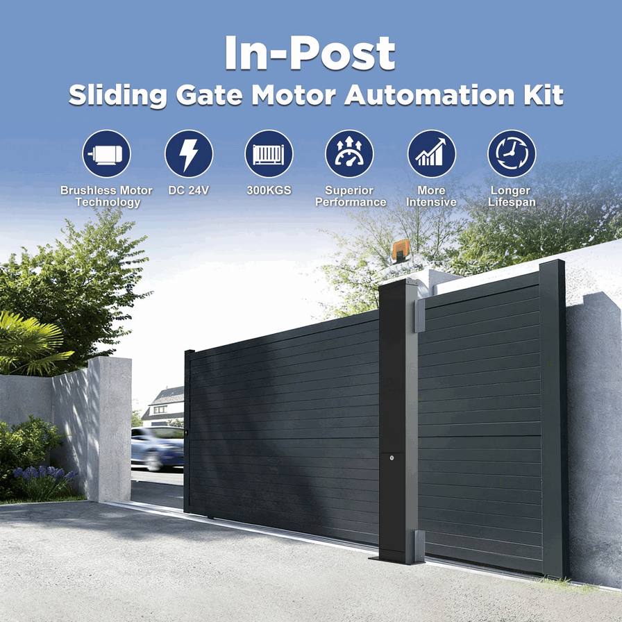 300kg Industrial Sliding Gate Motor - Heavy Duty In-Post Electric Gate Opener for Warehouses & Factories