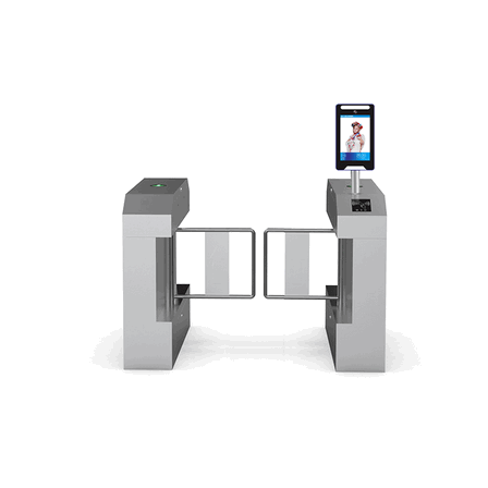 Premium 304 Stainless Steel Flap Barrier Gate - Integrated RFID & Fingerprint Access Control for Modern Corporate Offices