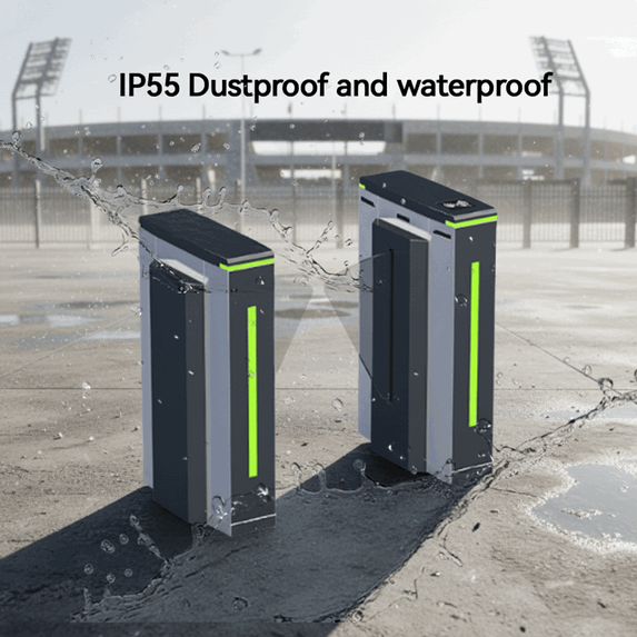 High-Speed Automatic Flap Turnstile Gate - Secure Pedestrian Access Barrier for Airports and Transit Hubs