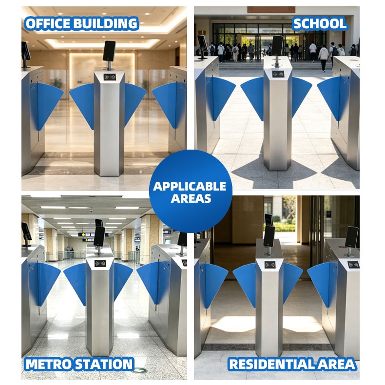 Flap Barrier Gate with Face Recognition - Smart Access Control System for Schools, Corporate Offices, and Airports