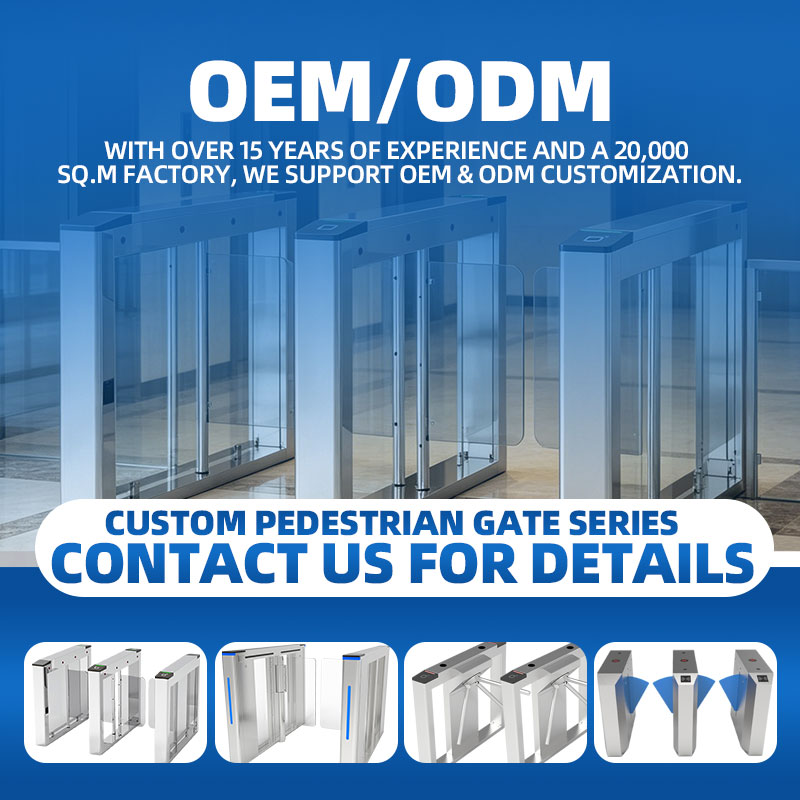 Turnstile Manufacture Card Reader Flap Barrier Face Recognition System for Schools Offices Airport Security Gate