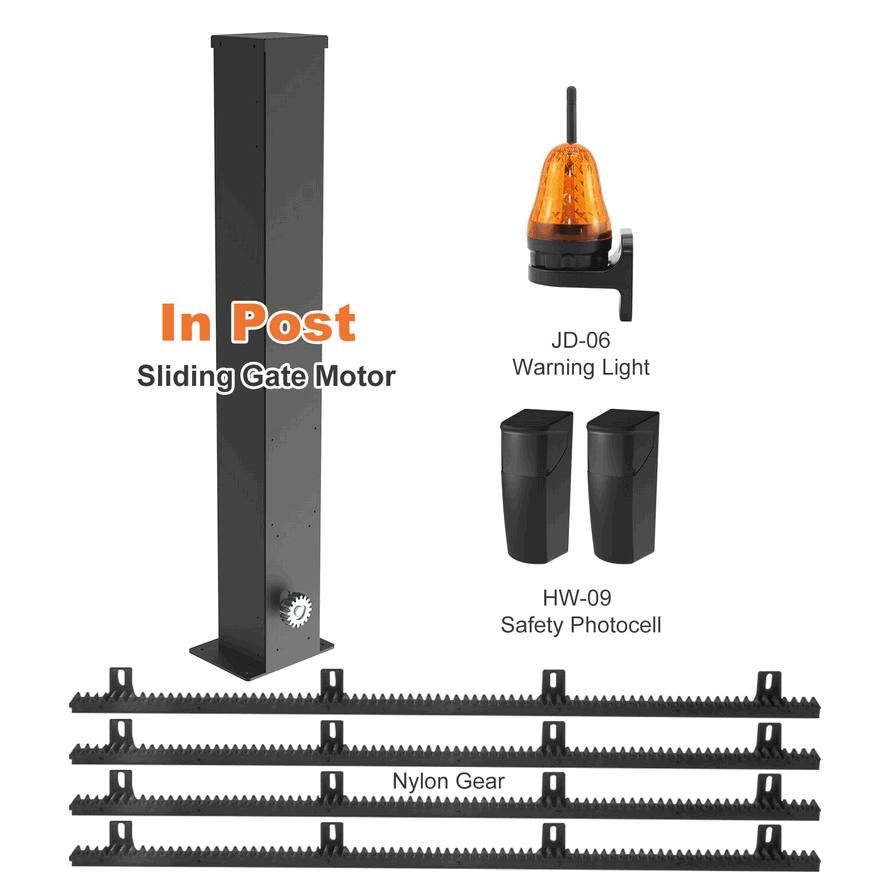 Modern Minimalist Sliding Gate Motor Kit - Complete with Gear Rack & Rails for Automatic Gate Automation