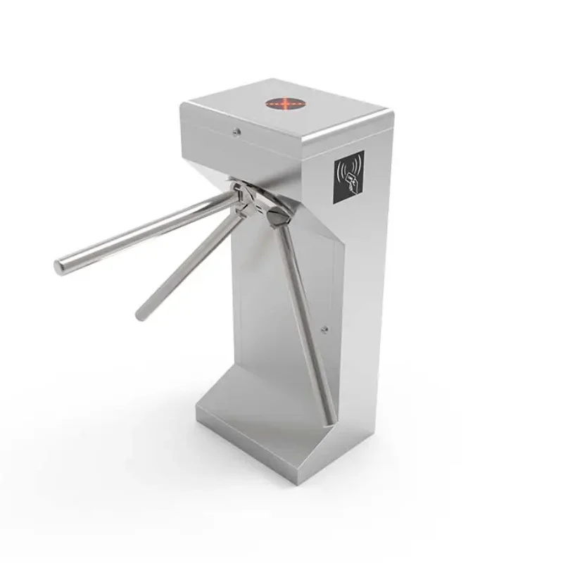 Stainless Steel Tripod Turnstile with Integrated Biometric Attendance – Smart Staff Access & Time Tracking System