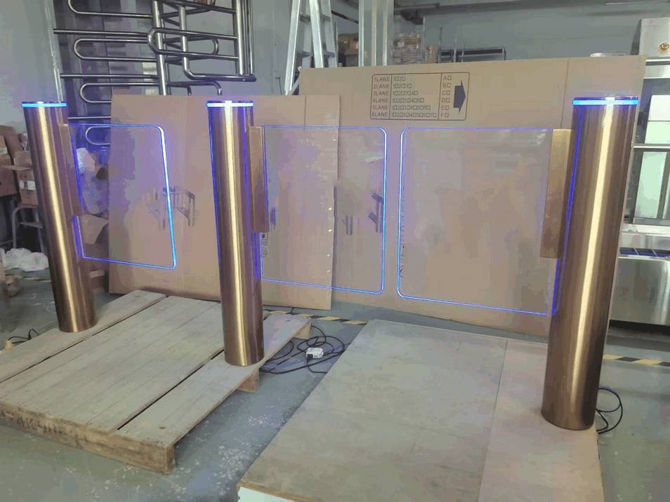 Automatic Swing Gate for Supermarket - Dual-Post Induction Sensor Barrier for Retail Entrance Management
