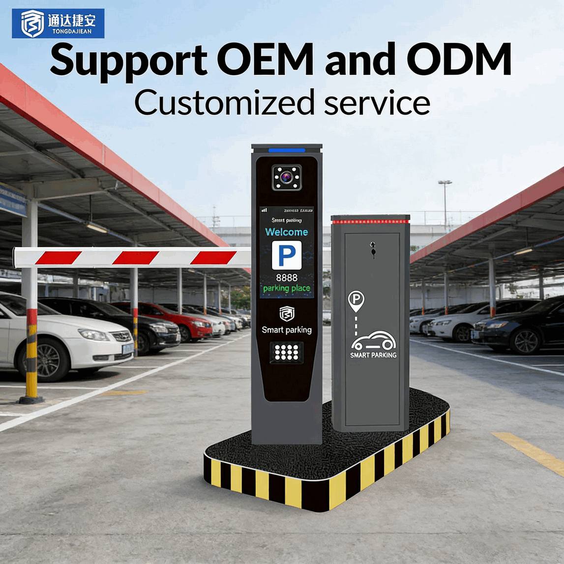 Articulated Folding Boom Barrier for Underground Basement – Long-Range RFID & Remote Access Control System