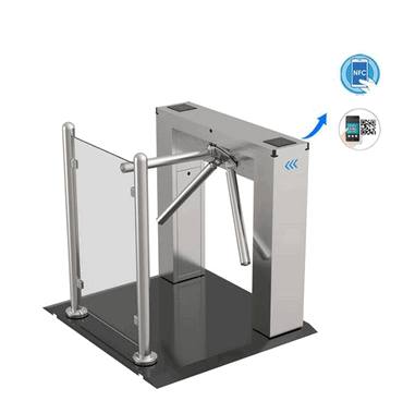 Stainless Steel Tripod Turnstile with Integrated Biometric Attendance – Smart Staff Access & Time Tracking System