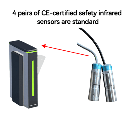 Industrial Touchless Swing Barrier Gate - IC Card Access Control Security System for Factory Gate Management