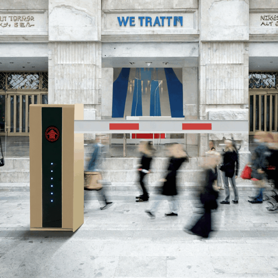 Intelligent Folding Arm Boom Barrier with Brushless Motor & RFID Access Control – Ideal for Low-Ceiling Parking
